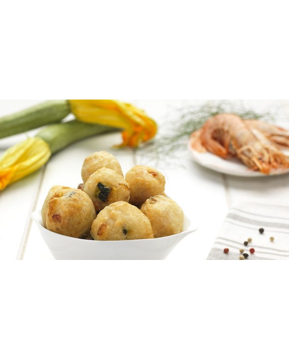Frittelle con Gamberi e Zucchine